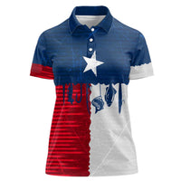 Flag Texas Fishing Women Polo Shirt Personalized Hanging Fish and Hooks Graphic - Wonder Print Shop