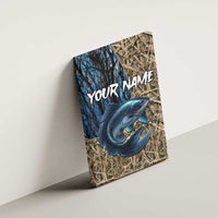 Catfish Fishing Personalized Canvas Wall Art Blue Bass and Camo Reeds Background - Wonder Print Shop