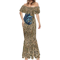 Catfish Fishing Personalized Mermaid Dress Blue Bass and Camo Reeds Background - Wonder Print Shop