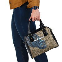 Catfish Fishing Personalized Shoulder Handbag Blue Bass and Camo Reeds Background - Wonder Print Shop