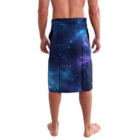 Bass Fishing Lavalava American Flag Patriotic and Cosmic Galaxy in Blue Red - Wonder Print Shop