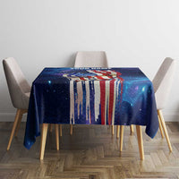 Bass Fishing Tablecloth American Flag Patriotic and Cosmic Galaxy in Blue Red - Wonder Print Shop