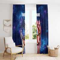 Bass Fishing Window Curtain American Flag Patriotic and Cosmic Galaxy in Blue Red - Wonder Print Shop