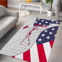 Personalized American Flag Golf Area Rug Female Silhouette and Red White Blue Golf Bag Graphic - Wonder Print Shop