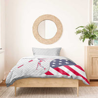 Personalized American Flag Golf Bedding Set Female Silhouette and Red White Blue Golf Bag Graphic - Wonder Print Shop