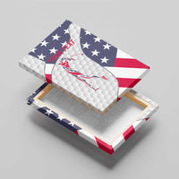 Personalized American Flag Golf Canvas Wall Art Female Silhouette and Red White Blue Golf Bag Graphic - Wonder Print Shop