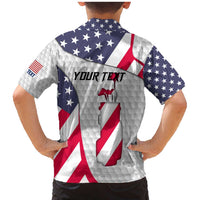 Personalized American Flag Golf Family Matching Mermaid Dress and Hawaiian Shirt Female Silhouette and Red White Blue Golf Bag Graphic - Wonder Print Shop