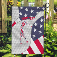 Personalized American Flag Golf Garden Flag Female Silhouette and Red White Blue Golf Bag Graphic - Wonder Print Shop