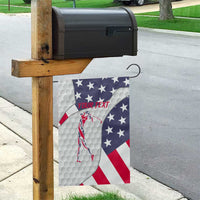 Personalized American Flag Golf Garden Flag Female Silhouette and Red White Blue Golf Bag Graphic - Wonder Print Shop