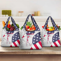 Personalized American Flag Golf Grocery Bag Female Silhouette and Red White Blue Golf Bag Graphic - Wonder Print Shop