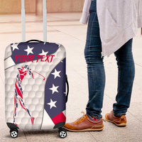 Personalized American Flag Golf Luggage Cover Female Silhouette and Red White Blue Golf Bag Graphic - Wonder Print Shop