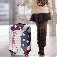 Personalized American Flag Golf Luggage Cover Female Silhouette and Red White Blue Golf Bag Graphic - Wonder Print Shop