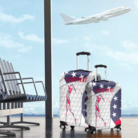 Personalized American Flag Golf Luggage Cover Female Silhouette and Red White Blue Golf Bag Graphic - Wonder Print Shop