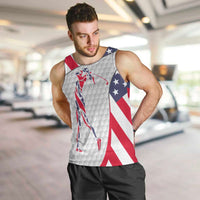 Personalized American Flag Golf Men Tank Top Female Silhouette and Red White Blue Golf Bag Graphic - Wonder Print Shop