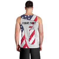 Personalized American Flag Golf Men Tank Top Female Silhouette and Red White Blue Golf Bag Graphic - Wonder Print Shop