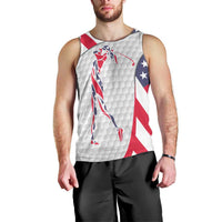 Personalized American Flag Golf Men Tank Top Female Silhouette and Red White Blue Golf Bag Graphic - Wonder Print Shop