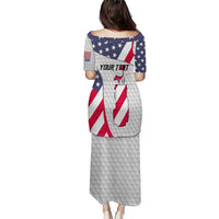 Personalized American Flag Golf Puletasi Female Silhouette and Red White Blue Golf Bag Graphic - Wonder Print Shop