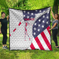 Personalized American Flag Golf Quilt Female Silhouette and Red White Blue Golf Bag Graphic - Wonder Print Shop