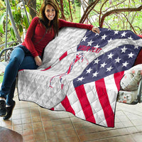 Personalized American Flag Golf Quilt Female Silhouette and Red White Blue Golf Bag Graphic - Wonder Print Shop