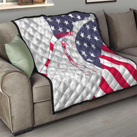 Personalized American Flag Golf Quilt Female Silhouette and Red White Blue Golf Bag Graphic - Wonder Print Shop