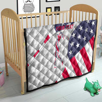 Personalized American Flag Golf Quilt Female Silhouette and Red White Blue Golf Bag Graphic - Wonder Print Shop