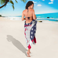 Personalized American Flag Golf Sarong Female Silhouette and Red White Blue Golf Bag Graphic - Wonder Print Shop