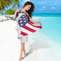 Personalized American Flag Golf Sarong Female Silhouette and Red White Blue Golf Bag Graphic - Wonder Print Shop