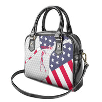 Personalized American Flag Golf Shoulder Handbag Female Silhouette and Red White Blue Golf Bag Graphic - Wonder Print Shop