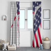 Personalized American Flag Golf Window Curtain Female Silhouette and Red White Blue Golf Bag Graphic - Wonder Print Shop