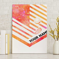 USA Golf Design Canvas Wall Art Watercolor Female Silhouette and Orange Gradient Flag and Ball Pattern - Wonder Print Shop