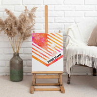 USA Golf Design Canvas Wall Art Watercolor Female Silhouette and Orange Gradient Flag and Ball Pattern - Wonder Print Shop