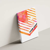 USA Golf Design Canvas Wall Art Watercolor Female Silhouette and Orange Gradient Flag and Ball Pattern - Wonder Print Shop