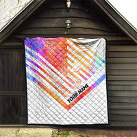 USA Golf Design Quilt Watercolor Female Silhouette and Orange Gradient Flag and Ball Pattern - Wonder Print Shop