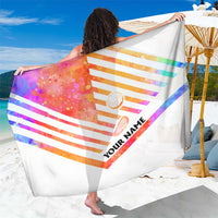 USA Golf Design Sarong Watercolor Female Silhouette and Orange Gradient Flag and Ball Pattern - Wonder Print Shop