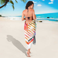 USA Golf Design Sarong Watercolor Female Silhouette and Orange Gradient Flag and Ball Pattern - Wonder Print Shop