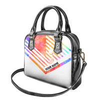 USA Golf Design Shoulder Handbag Watercolor Female Silhouette and Orange Gradient Flag and Ball Pattern - Wonder Print Shop