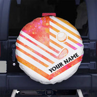 USA Golf Design Spare Tire Cover Watercolor Female Silhouette and Orange Gradient Flag and Ball Pattern - Wonder Print Shop
