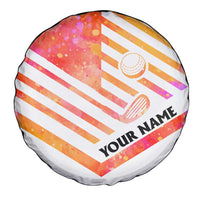 USA Golf Design Spare Tire Cover Watercolor Female Silhouette and Orange Gradient Flag and Ball Pattern - Wonder Print Shop