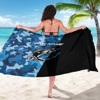Custom Blue Camo Bass Fishing Sarong Fishing Rod Graphic Design - Wonder Print Shop