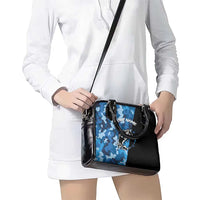 Custom Blue Camo Bass Fishing Shoulder Handbag Fishing Rod Graphic Design - Wonder Print Shop