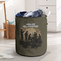Harlem Hellfighters WWI Soldier Laundry Basket Vintage Military Hero Jazz Band Silhouette Art