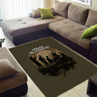 Harlem Hellfighters WWI Soldier Area Rug Vintage Military Hero Jazz Band Silhouette Art