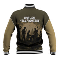 Harlem Hellfighters WWI Soldier Baseball Jacket Vintage Military Hero Jazz Band Silhouette Art