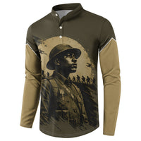 Harlem Hellfighters WWI Soldier Button Sweatshirt Vintage Military Hero Jazz Band Silhouette Art