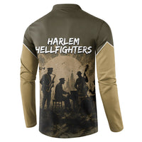 Harlem Hellfighters WWI Soldier Button Sweatshirt Vintage Military Hero Jazz Band Silhouette Art