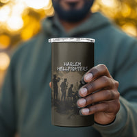 Harlem Hellfighters WWI Soldier 4 in 1 Can Cooler Tumbler Vintage Military Hero Jazz Band Silhouette Art