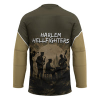 Harlem Hellfighters WWI Soldier Hockey Jersey Vintage Military Hero Jazz Band Silhouette Art