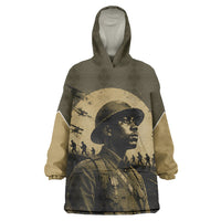 Harlem Hellfighters WWI Soldier Kid Wearable Blanket Hoodie Vintage Military Hero Jazz Band Silhouette Art