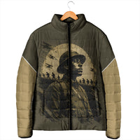 Harlem Hellfighters WWI Soldier Padded Jacket Vintage Military Hero Jazz Band Silhouette Art