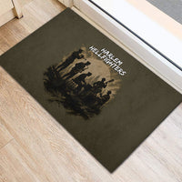 Harlem Hellfighters WWI Soldier Rubber Doormat Vintage Military Hero Jazz Band Silhouette Art